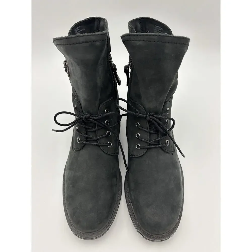 OTBT Gallivant Ankle Boots Lace Up Soft Black Grey Size 8.5